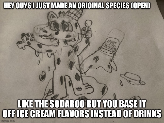 Do you guys like it it’s called the custardfox :) | HEY GUYS I JUST MADE AN ORIGINAL SPECIES (OPEN); LIKE THE SODAROO BUT YOU BASE IT OFF ICE CREAM FLAVORS INSTEAD OF DRINKS | image tagged in furry,original,ice cream | made w/ Imgflip meme maker