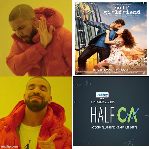 CA Students Prefer Half CA then Half Girlfriend | image tagged in drake blank | made w/ Imgflip meme maker