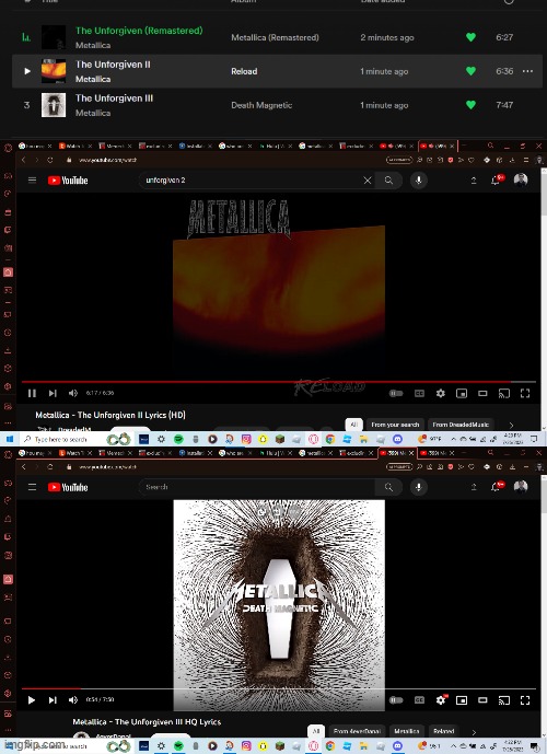 I'm listing to all these songs at the same time once a Metallica fan always a Metallica fan | made w/ Imgflip meme maker