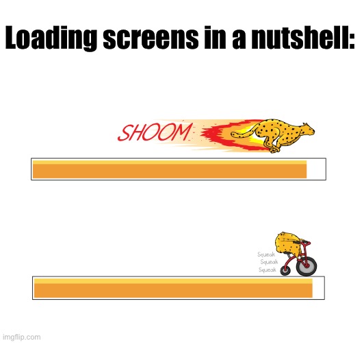 The last 5 percent… | Loading screens in a nutshell: | image tagged in memes | made w/ Imgflip meme maker