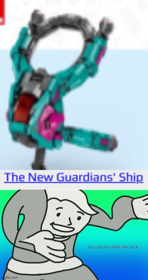 new ship looks like halo world crap | image tagged in fallout boy excuse me wyf | made w/ Imgflip meme maker