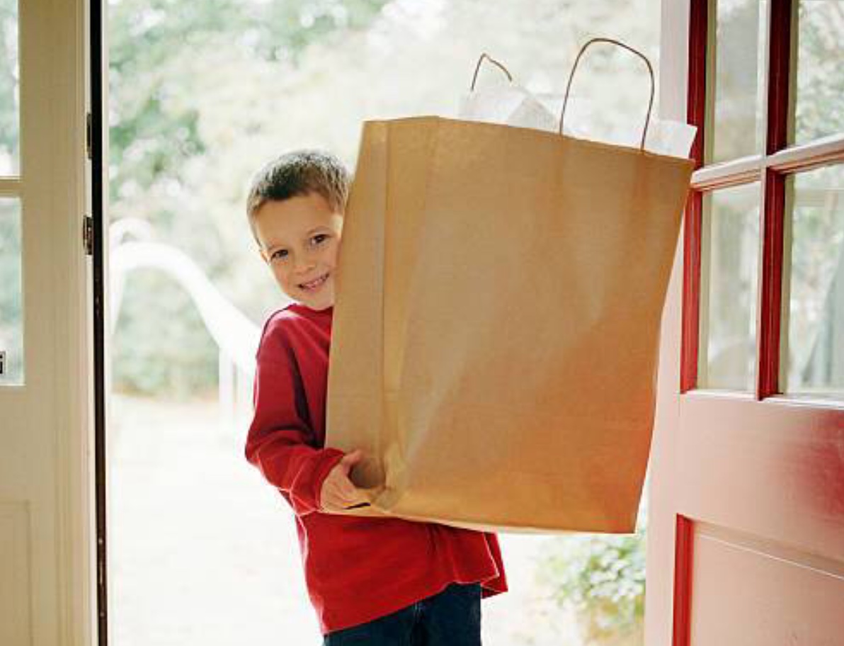 High Quality Kid with the shopping Blank Meme Template