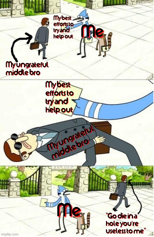 Why can't people just be simple and appreciate all the efforts u can make to try and please them even if it's not perfect | image tagged in regular show,memes,ungrateful,asshole,a for effort,relatable | made w/ Imgflip meme maker