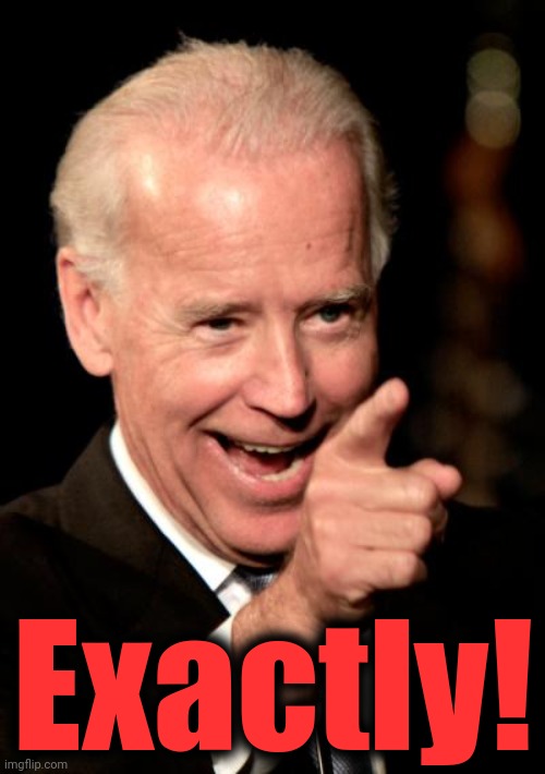 Smilin Biden Meme | Exactly! | image tagged in memes,smilin biden | made w/ Imgflip meme maker