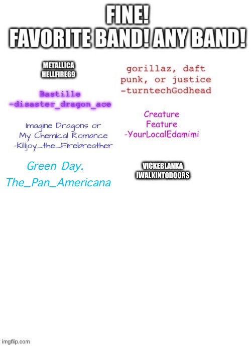 Pretty much all I ever listen to Green Day :] (Mod Note: HECK YEAH) | Green Day. 
The_Pan_Americana | image tagged in favorite,band,hi,lgbtq | made w/ Imgflip meme maker