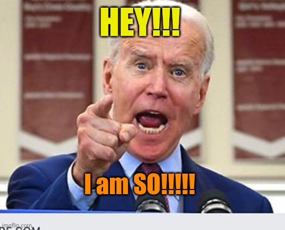 Joe Biden no malarkey | HEY!!! I am SO!!!!! | image tagged in joe biden no malarkey | made w/ Imgflip meme maker