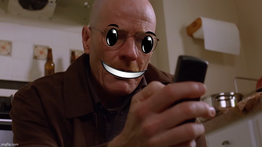 Walter White on his Phone | image tagged in walter white on his phone | made w/ Imgflip meme maker