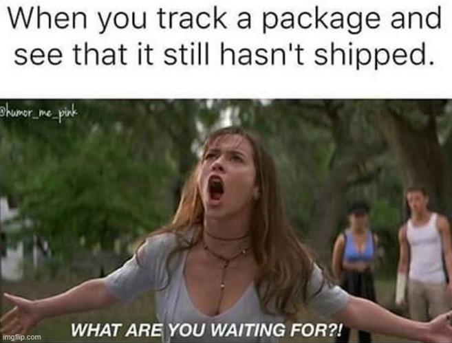 image tagged in package,waiting,what are you waiting for | made w/ Imgflip meme maker