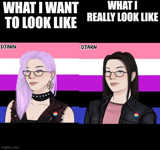 Is the trend still on? | WHAT I REALLY LOOK LIKE; WHAT I WANT TO LOOK LIKE | image tagged in picrew | made w/ Imgflip meme maker