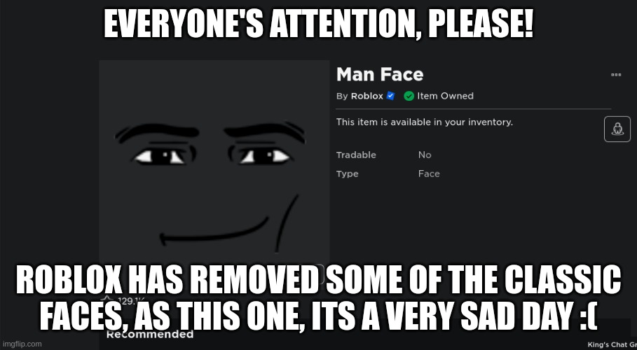 Roblox Man Face. - Imgflip