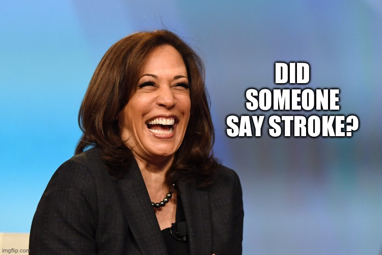 Kamala Harris laughing | DID SOMEONE SAY STROKE? | image tagged in kamala harris laughing | made w/ Imgflip meme maker