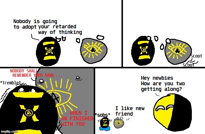 Dmitrism Makes a friend | image tagged in political meme,polcompball,ancap,neo-reactionary,dmitrism | made w/ Imgflip meme maker