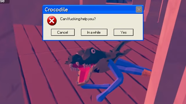 High Quality Crocodile Can I Help You? Blank Meme Template