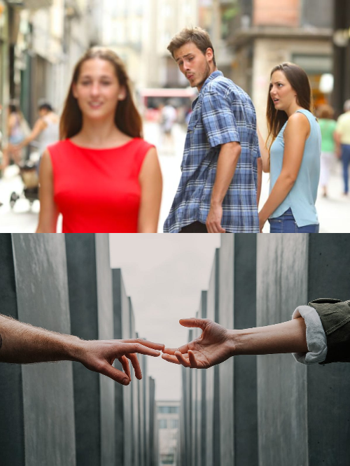 High Quality distracted boyfriend extended Blank Meme Template