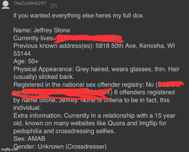 image tagged in jeffrey doxxed | made w/ Imgflip meme maker