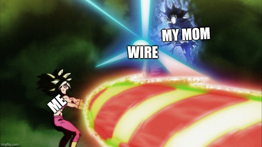 when I  am dead | MY MOM; WIRE; ME | image tagged in funny memes,goku ultra instinct | made w/ Imgflip meme maker