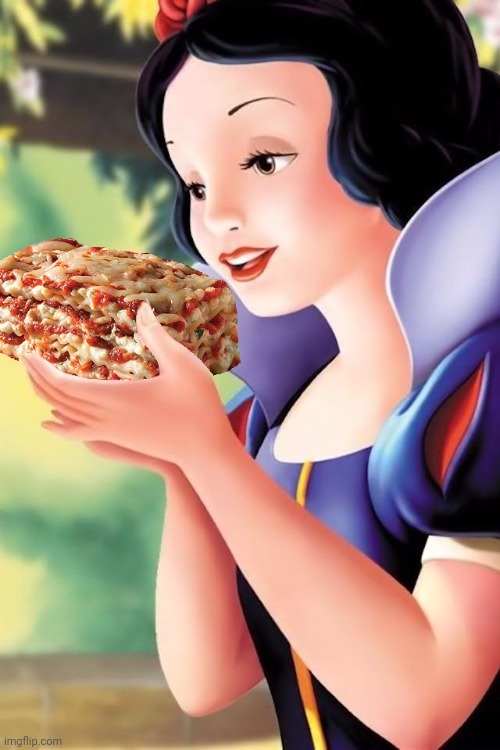 snow white lasagna | image tagged in snow white lasagna | made w/ Imgflip meme maker