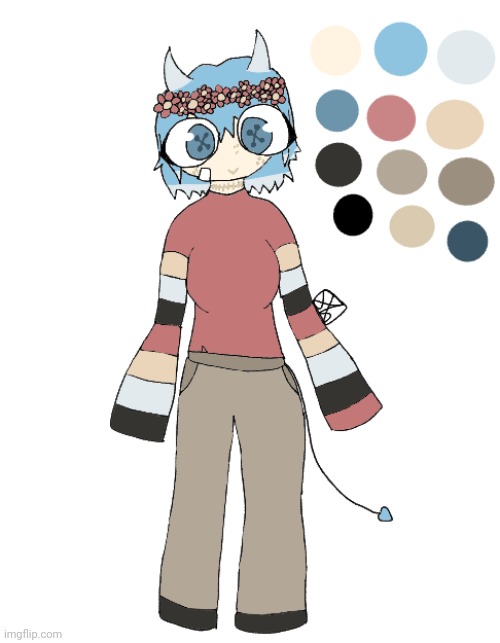 My new oc! She doesn't have a name yet so names for them would be nice- | made w/ Imgflip meme maker