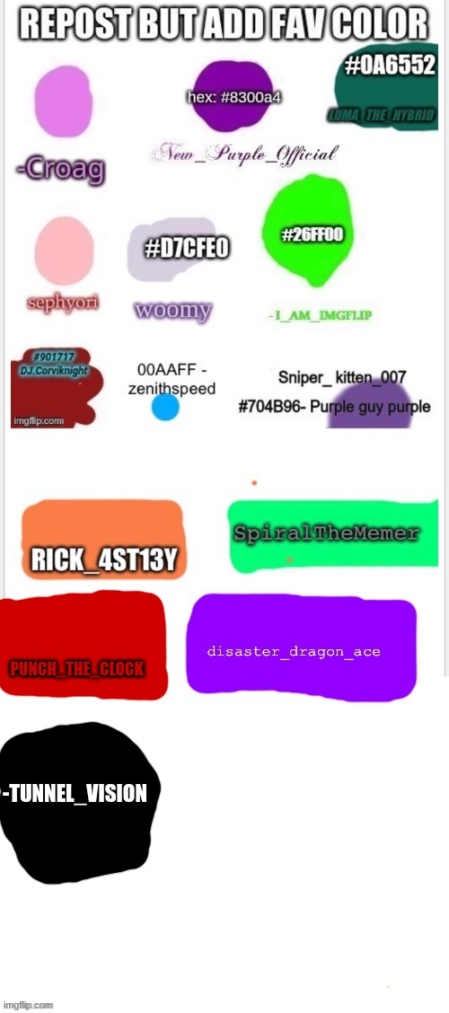 repost but add your favorite color | -TUNNEL_VISION | image tagged in caca,memes | made w/ Imgflip meme maker