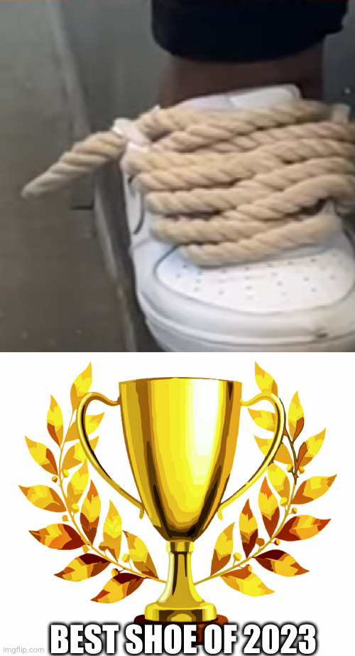 this award goes to the 2023 choice shoe winner | BEST SHOE OF 2023 | image tagged in you win,shoes,clown shoes,funny,award,cursed image | made w/ Imgflip meme maker