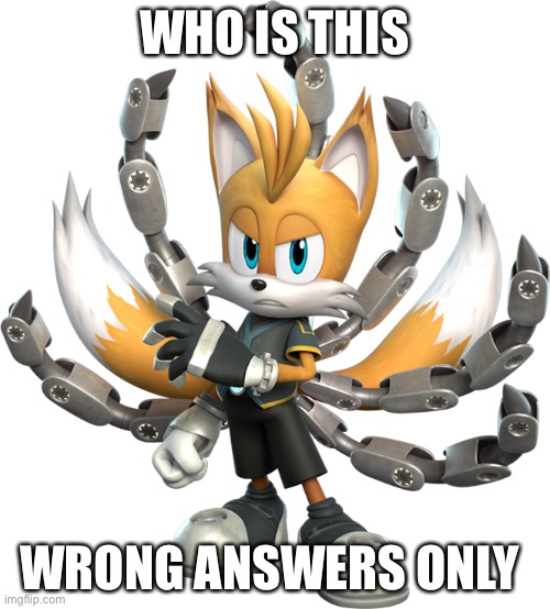 Tails Nine Render (Sonic Prime) | WHO IS THIS; WRONG ANSWERS ONLY | image tagged in tails nine render sonic prime | made w/ Imgflip meme maker