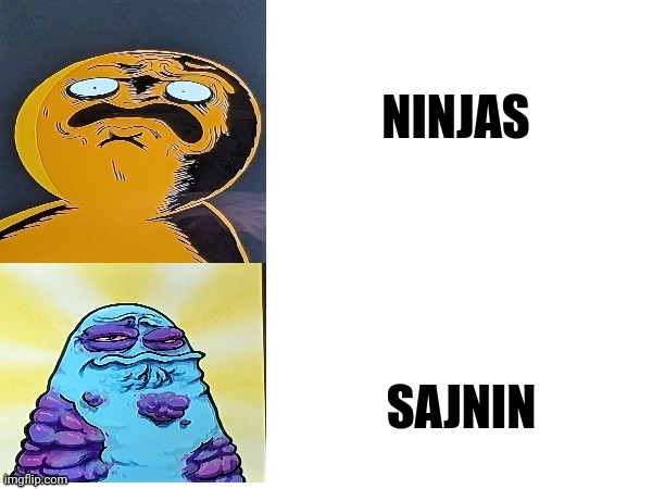 Sajnin | NINJAS; SAJNIN | image tagged in boggo and boe gross faces | made w/ Imgflip meme maker