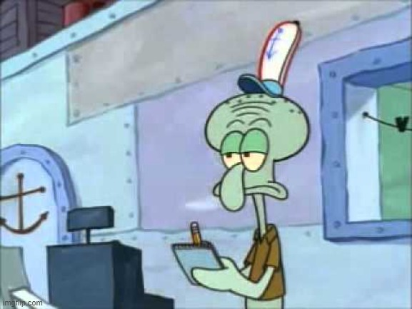 High Quality unamused squidward Blank Meme Template