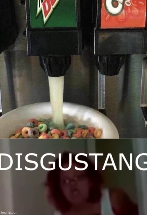 Froot Loops with Mountain Dew cereal | image tagged in disgustang,froot loops,mountain dew,cereal,cursed images,memes | made w/ Imgflip meme maker