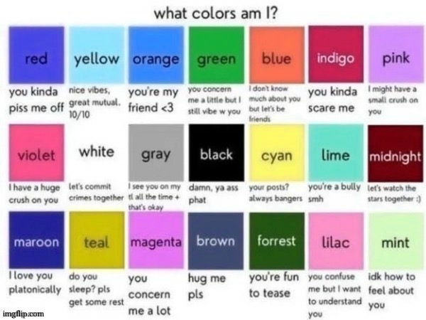 What color am i | image tagged in what color am i | made w/ Imgflip meme maker