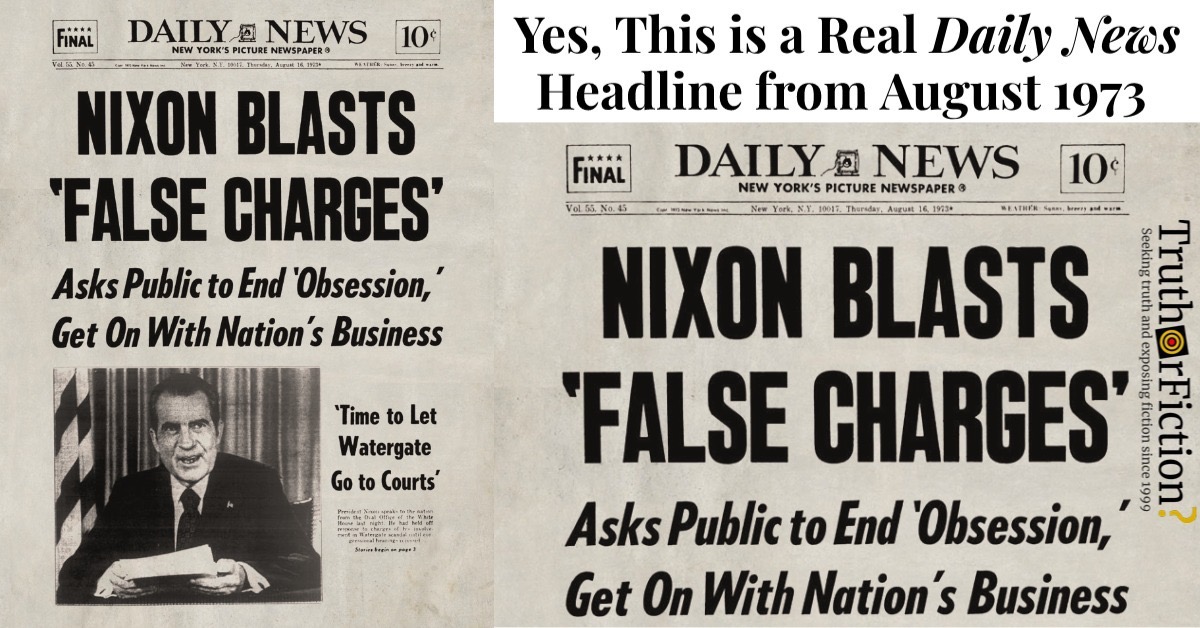 High Quality Nixon blasts "False charges" Blank Meme Template