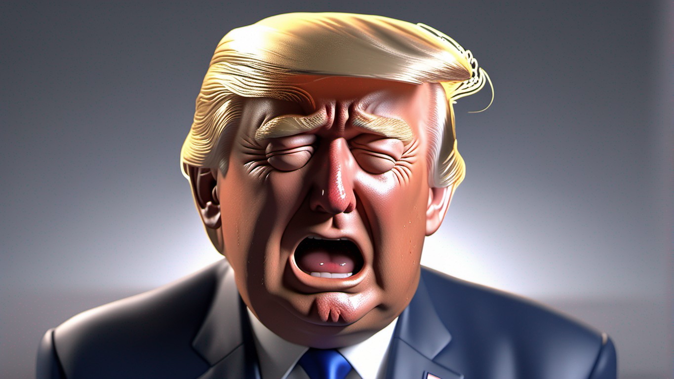 High Quality Donald Trump, crying in self-pity like a b*tch Blank Meme Template