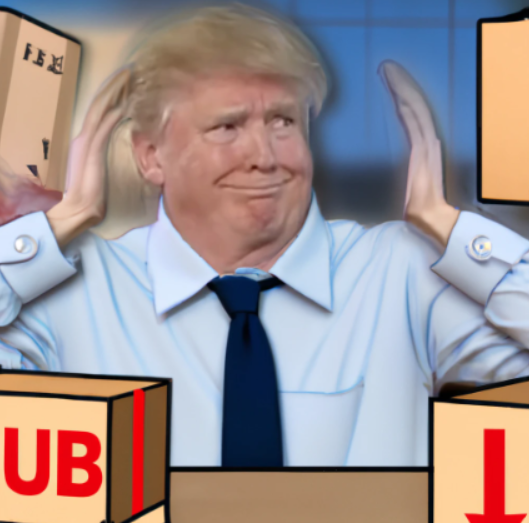 Trump with boxes Blank Meme Template