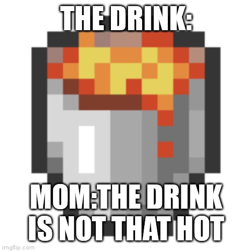 Fr facts | THE DRINK:; MOM:THE DRINK IS NOT THAT HOT | image tagged in lava bucket,minecraft memes,moms,true | made w/ Imgflip meme maker