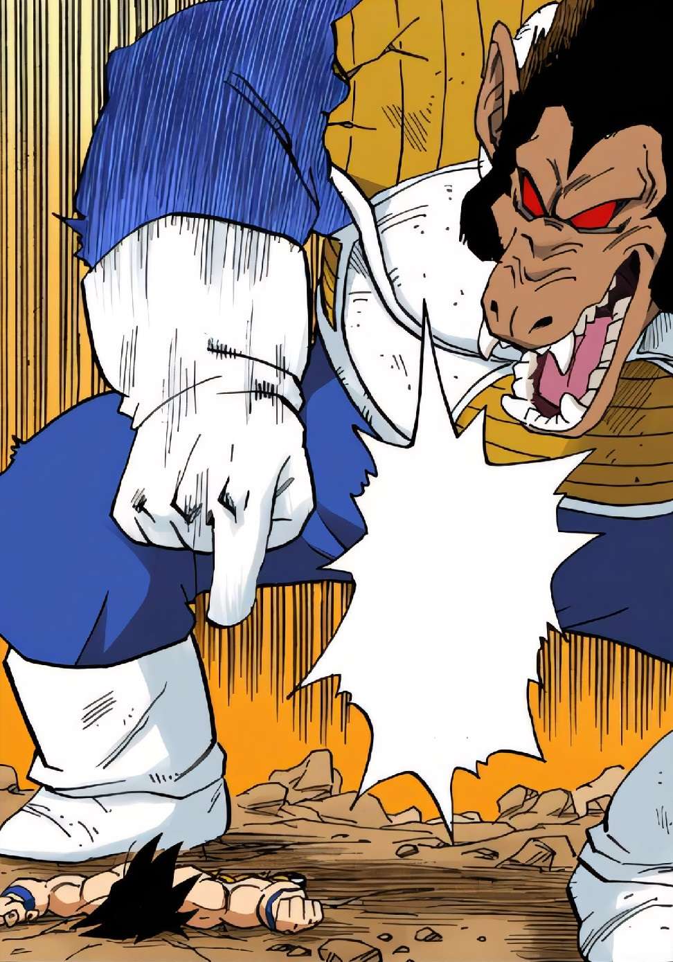 Great Ape Vegeta Yelling At Goku Blank Meme Template