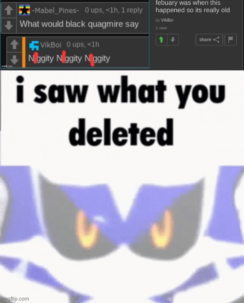 i had to censor | image tagged in metal sonic i saw what you deleted | made w/ Imgflip meme maker