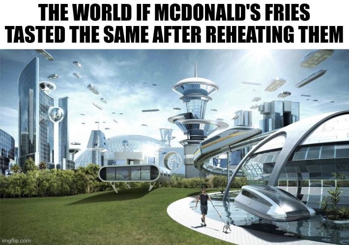 The future world if | THE WORLD IF MCDONALD'S FRIES TASTED THE SAME AFTER REHEATING THEM | image tagged in the future world if | made w/ Imgflip meme maker