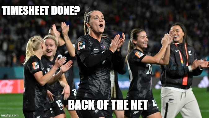 Football Ferns timesheet reminder | TIMESHEET DONE? BACK OF THE NET | image tagged in football ferns timesheet reminder,timesheet reminder,timesheet meme,soccer,fifia | made w/ Imgflip meme maker