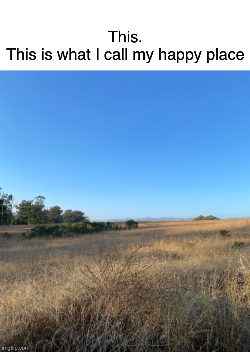 What’s yours? | This.
This is what I call my happy place | image tagged in picture,happy place,phone photography,nature,beautiful | made w/ Imgflip meme maker