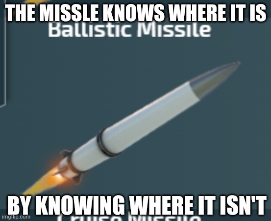 Hey look a civilian air liner! | THE MISSLE KNOWS WHERE IT IS; BY KNOWING WHERE IT ISN'T | image tagged in ballistic missle conflict of nations | made w/ Imgflip meme maker