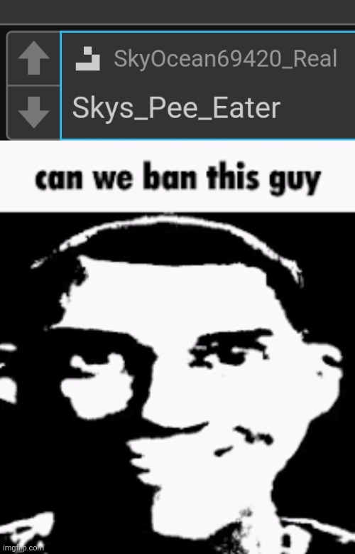 image tagged in can we ban this guy | made w/ Imgflip meme maker