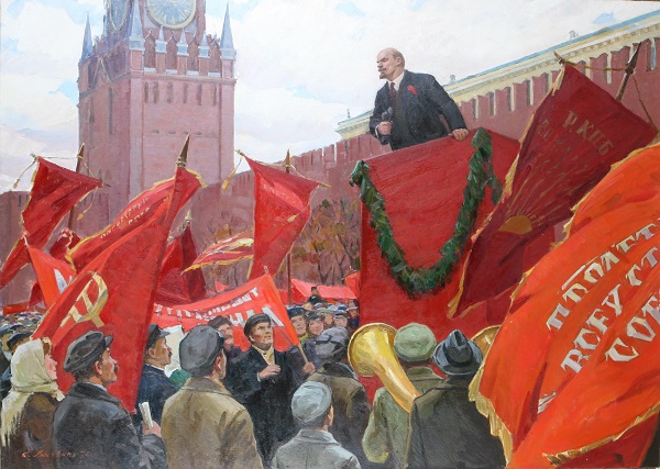 Lenin red flags Blank Meme Template