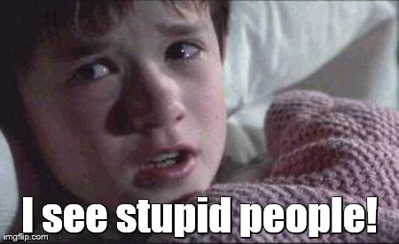 I See Dead People | I see stupid people! | image tagged in memes,i see dead people | made w/ Imgflip meme maker