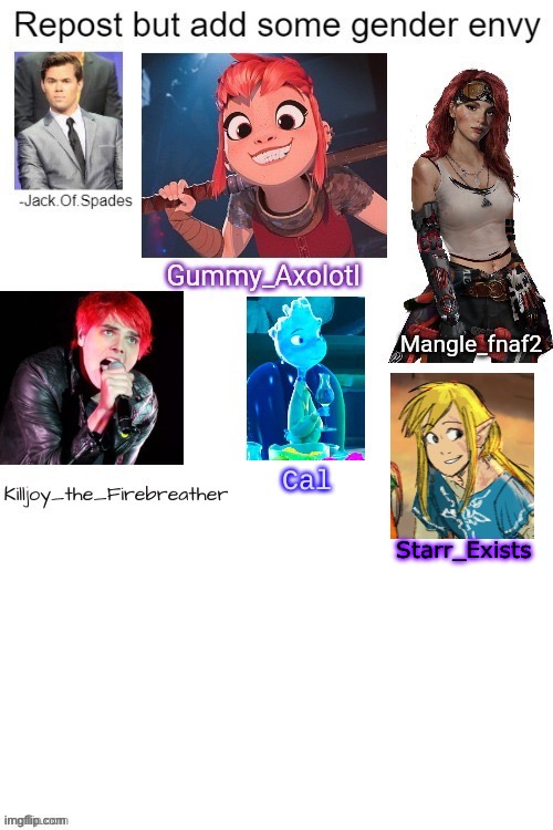 I only get gender envy because he’s one of the only characters I know that’s the embodiment of androgynous- | Starr_Exists | image tagged in lgbtq,repost,why are you reading this,if you know this character,props to you | made w/ Imgflip meme maker