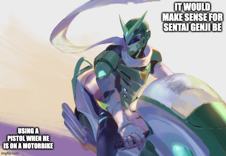 Sentai Genji on Motorbike | image tagged in overwatch,genji,memes | made w/ Imgflip meme maker