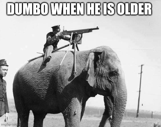 Dumbo GUNBO | DUMBO WHEN HE IS OLDER | image tagged in ww1 jumbogun | made w/ Imgflip meme maker