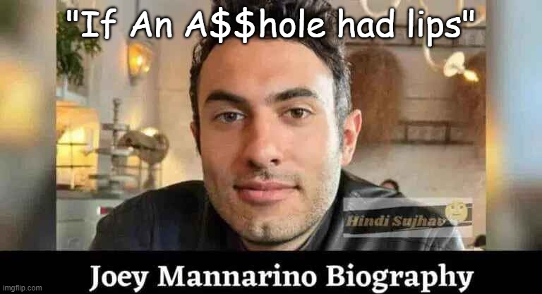 Joey Mannarino | "If An A$$hole had lips" | image tagged in politics lol | made w/ Imgflip meme maker
