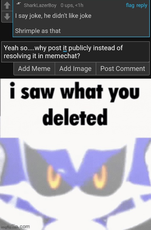 image tagged in metal sonic i saw what you deleted | made w/ Imgflip meme maker