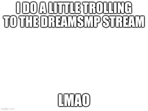 I DO A LITTLE TROLLING TO THE DREAMSMP STREAM; LMAO | image tagged in dream sucks lol | made w/ Imgflip meme maker