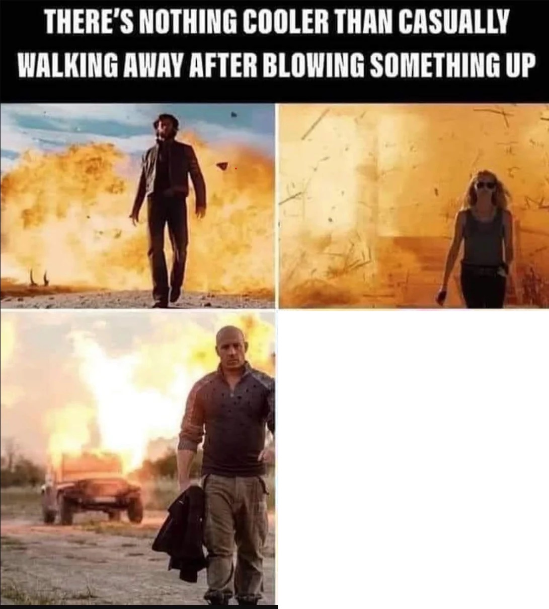High Quality Walk away from explosion Blank Meme Template