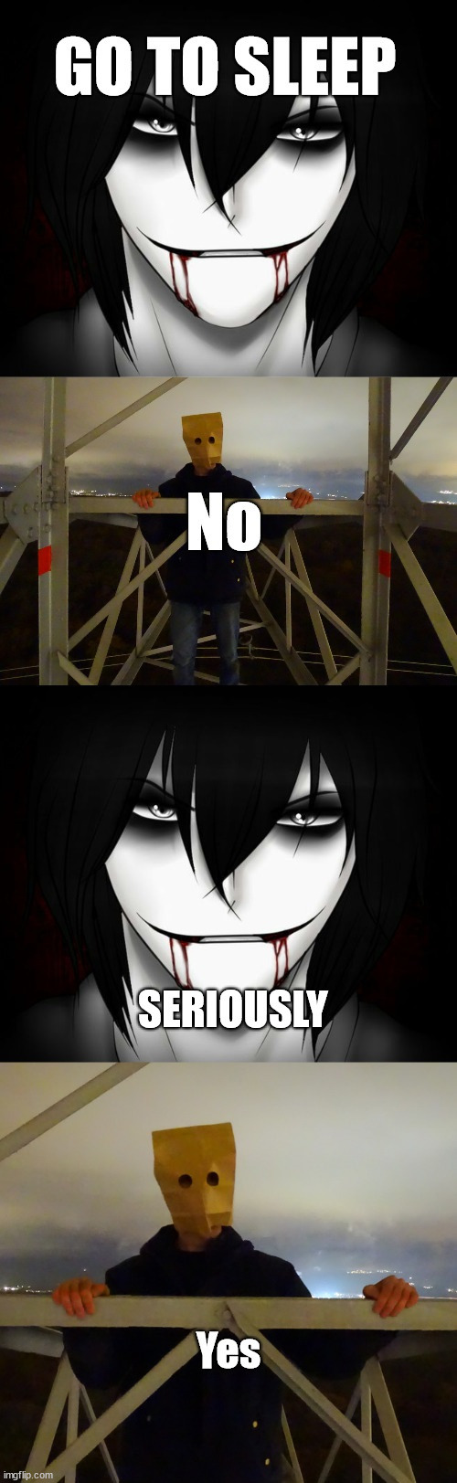 Jeff The Killer | image tagged in jeff,meme,template | made w/ Imgflip meme maker